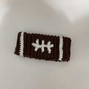 Football Brown and White Knitted Kids Headband